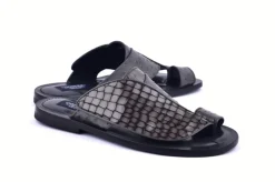 Corrente Exotic Printed Calfskin Sandal Grey