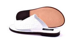 Corrente Exotic Printed Calfskin Sandal White