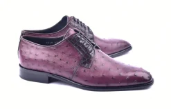 Corrente Genuine Ostrich Lace-up Shoe Burgundy