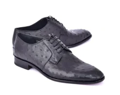 Corrente Genuine Ostrich Lace-up Shoe Black