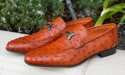 Corrente Ostrich Loafer Brandy