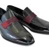 Corrente Patent Leather Penny Loafer Black