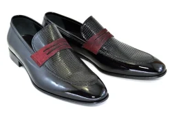 Corrente Patent Leather Penny Loafer Black