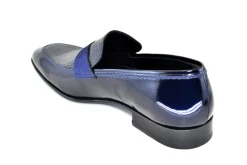 Corrente Patent Leather Penny Loafer Navy