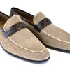 Corrente Perforated Suede Slip-On Loafer Taupe