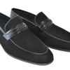 Corrente Perforated Suede Slip-On Loafer Black