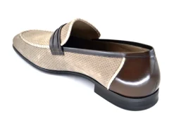 Corrente Perforated Suede Slip-On Loafer Taupe