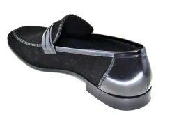 Corrente Perforated Suede Slip-On Loafer Black