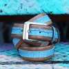 Corrente Printed Calfskin Belt Taupe