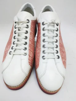 Corrente Printed Calfskin Lace-Up Oxford White