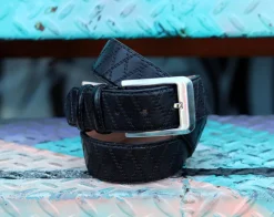 Corrente Quilted Calfskin Belt Black