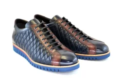 Corrente Quilted Calfskin Belt Navy