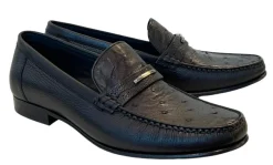 Corrente Style 3898 Ostrich Loafer Black