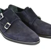 Corrente Suede Double Monkstrap Shoe Navy