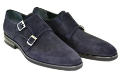 Corrente Suede Double Monkstrap Shoe Navy
