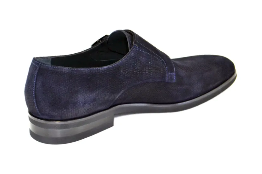 Corrente Suede Double Monkstrap Shoe Navy