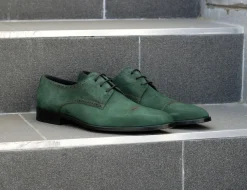 Corrente Suede Lace-Up Oxford Green