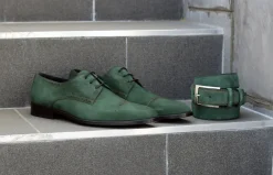 Corrente Suede Lace-Up Oxford Green