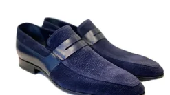 Corrente Suede Penny Loafer Navy