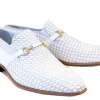 Corrente Woven Calfskin & Suede Slip-On Shoe White
