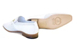 Corrente Woven Calfskin & Suede Slip-On Shoe White