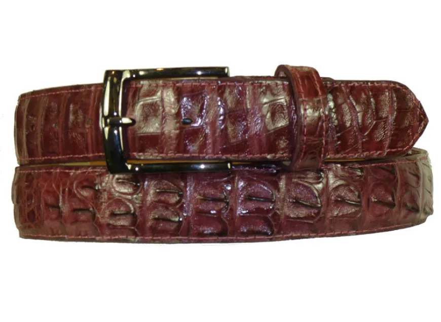Crocodile Belt Burgundy