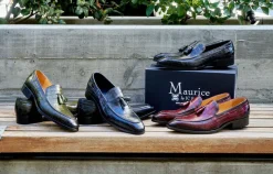 Crocodile Embossed Calfskin Slip-On Loafer Black