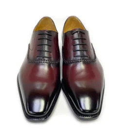 Daniel Burnished Calfskin Lace-Up Oxford Burgundy