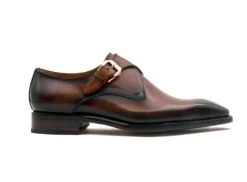 Edward Sr. Burnished Calfskin Monkstrap Shoe Tobacco