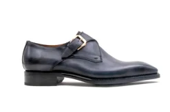 Edward Sr. Burnished Calfskin Monkstrap Shoe Grey