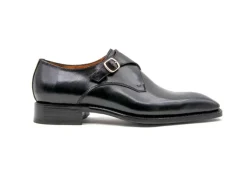 Edward Sr. Burnished Calfskin Monkstrap Shoe Black