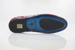 Embroidered Velvet Slip-On Loafer Ruby