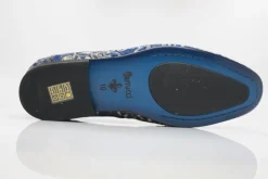 Embroidered Velvet Slip-On Loafer Sapphire