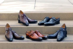 Eric Burnished Calfskin Monkstrap Shoe Burgundy