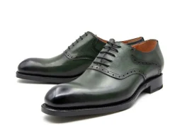 Hudson Burnished Calfskin Lace-Up Oxford Green