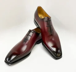 Jason Sr Burnished Calfskin Lace-Up Oxford Burgundy