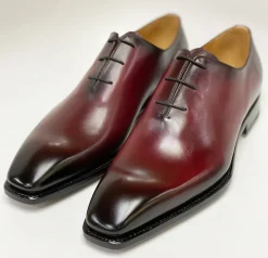 Jason Sr Burnished Calfskin Lace-Up Oxford Burgundy