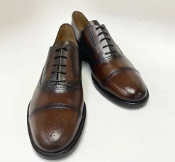 Jean Pierre Calfskin Lace-Up Oxford Brown