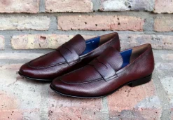 Jean Pierre Deerskin Penny Loafer Burgundy