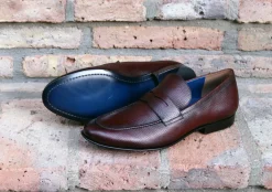 Jean Pierre Deerskin Penny Loafer Burgundy