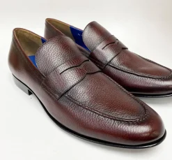 Jean Pierre Deerskin Penny Loafer Burgundy
