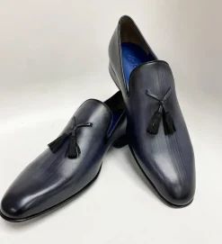Jean Pierre Hand Burnished Calfskin Tasseled Loafer Black