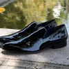 Jean Pierre Shiny Calfskin Venetian Loafer Black