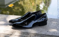 Jean Pierre Shiny Calfskin Venetian Loafer Black
