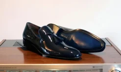 Jean Pierre Shiny Calfskin Tasseled Loafer Navy