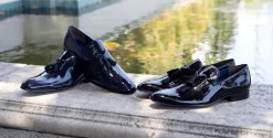 Jean Pierre Shiny Calfskin Tasseled Loafer Navy