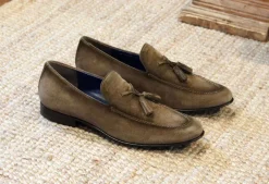 Jean Pierre Suede Tasseled Loafer Olive