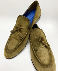 Jean Pierre Suede Tasseled Loafer Olive