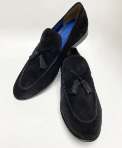 Jean Pierre Suede Tasseled Loafer Black