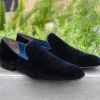 Jean Pierre Velvet Venetian Loafer Navy